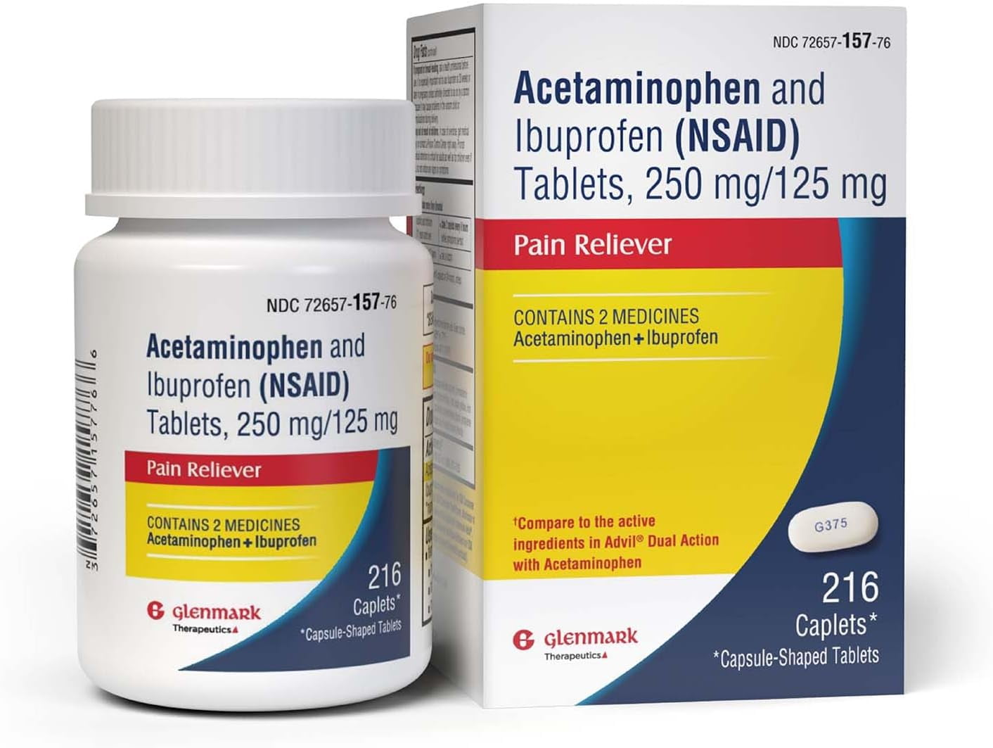 Glenmark Therapeutics Dual Action Acetaminophen 250mg and Ibuprofen