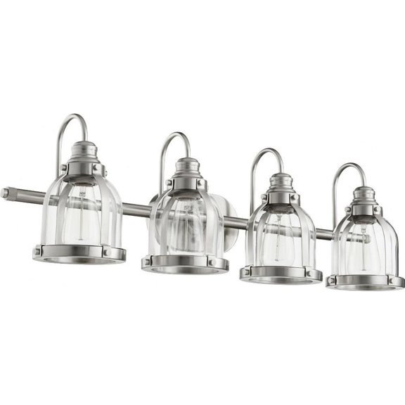 Glenmore Poplars 4 Light Bathroom Light in Transitional Style 32.5 inches Wide By 10 inches High-Satin Nickel Finish Bailey Street Home