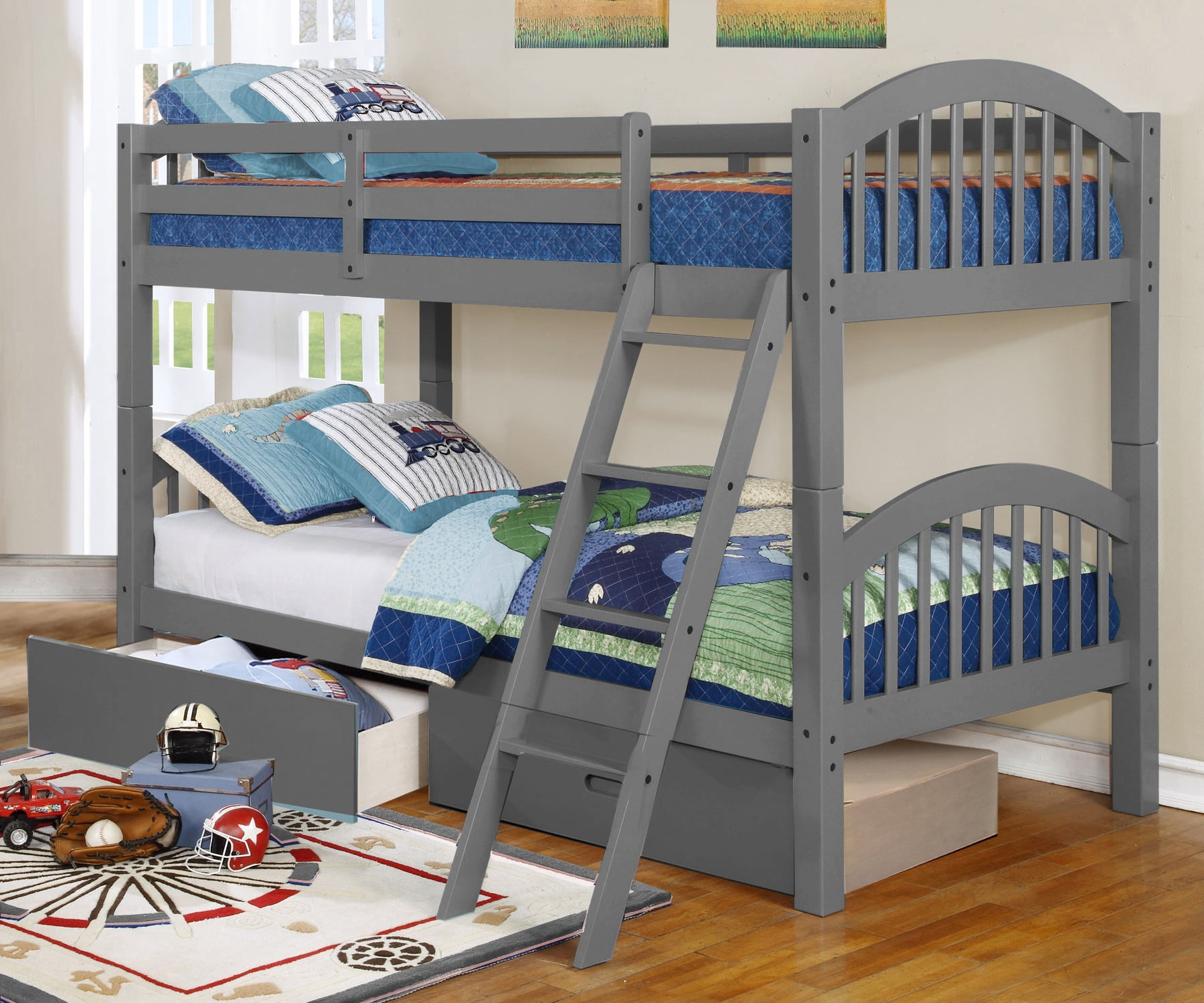 Glenmount Convertible Twin Arched Bunk Bed