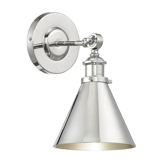 Glenn 1-Light Adjustable Wall Sconce in Polished Nickel