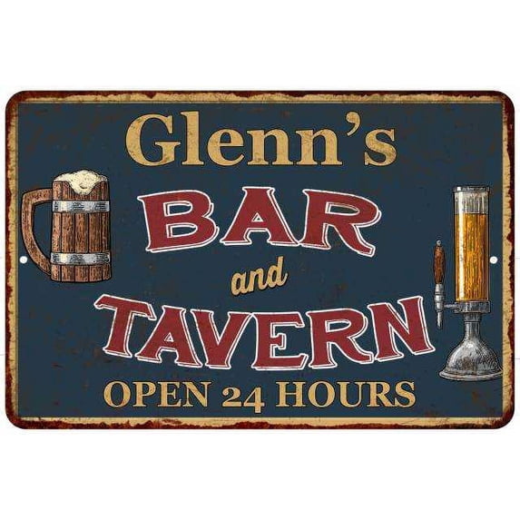 Glenn's Green Bar & Tavern Rustic Sign 16 x 24 Matte Finish Metal 116240047311