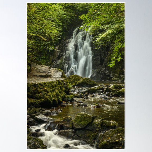 Glenoe Waterfall, Larne Poster Wall Art, Modern Wall Decor, 8x12 UNFRAMED