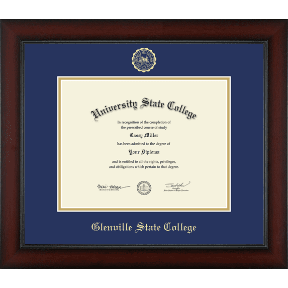 Glenville State College Diploma Frame, Document Size 11" x 8.5"