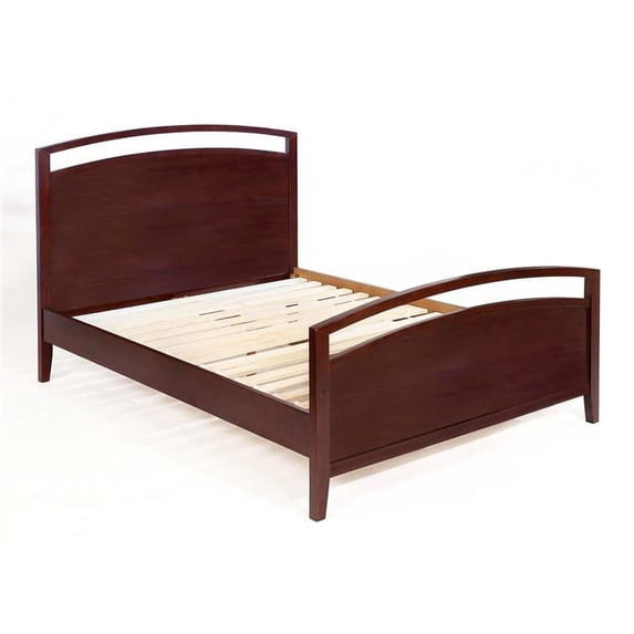 Glenwillow Home 1220017 Reivo Solid Wood Platform Bed - Espresso Brown - California King Size