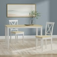 thumbnail image 1 of Glenwillow Home 3-Piece Dining Set, 48" Rectangle Wood Table and X-Back Chairs White/Natural Table + White/Natural Chairs, 1 of 10