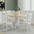 thumbnail image 1 of Glenwillow Home 5PC Dining Set - 42" Rnd Pedestal Table + Spindle Chairs -Wht/Nat, 1 of 9