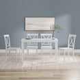 thumbnail image 1 of Glenwillow Home 5PC Dining Set - 48" Wood Table + X-Back Chairs -Wht, 1 of 10