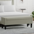 thumbnail image 1 of 52" Upholstered Storage Bench With Truncated Arms in Beige, 1 of 7