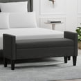 thumbnail image 1 of 52" Upholstered Storage Bench in Dark Gray, 1 of 7