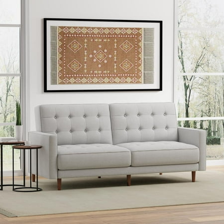 Glenwillow Home 81.5" Sleeper Sofa, 32-Button Tufting in Beige