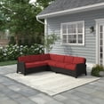 thumbnail image 1 of Alvory 4-PC Outdoor Patio PE Rattan Sectional in Tan, 1 of 3
