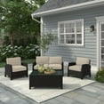 thumbnail image 1 of Glenwillow Home Alvory 4-PC Rattan Set w/ Rect Coffee Table - Tan, 1 of 2