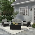 thumbnail image 1 of Alvory 4-PC Outdoor Patio PE Rattan Seating Set in Grey with Rectangular Coffee Table, 1 of 4