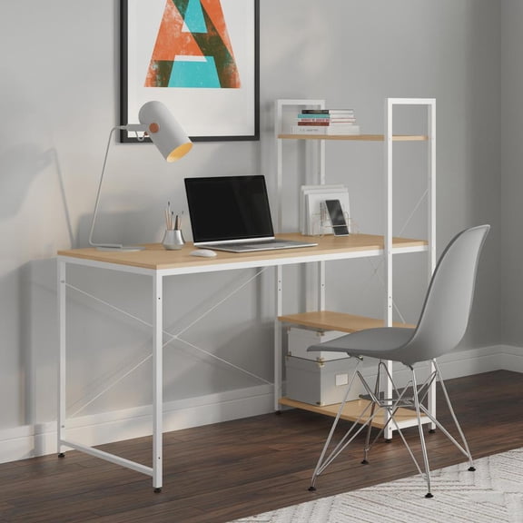 Glenwillow Home Ames Reversible Gaming Desk in White/White Oak