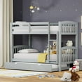 thumbnail image 1 of Glenwillow Home Arca Wood Twin/Twin Bunk Bed & Trundle - Light Grey, 1 of 8