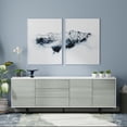 thumbnail image 1 of Atlas 78" x 28" Highboy Modern TV Stand Cabinet And Sideboard - White Frame, Grey Door/Drawers, Black Base, 1 of 8