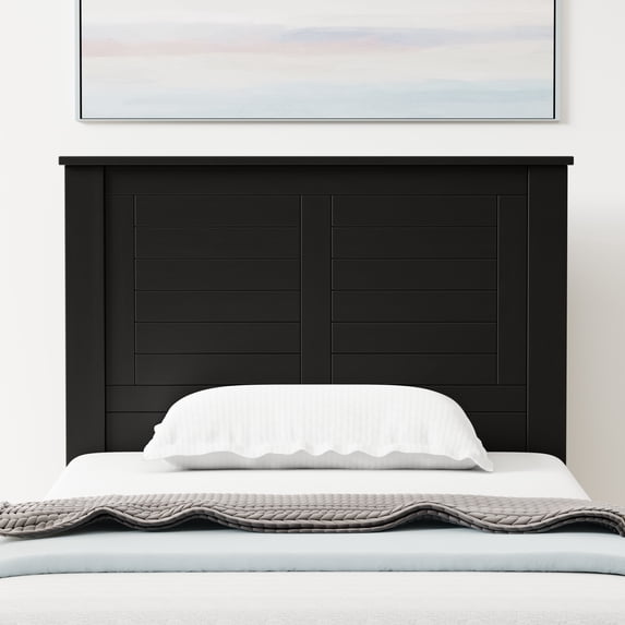 Campagne Wood Panel Headboard in Black - Twin Size