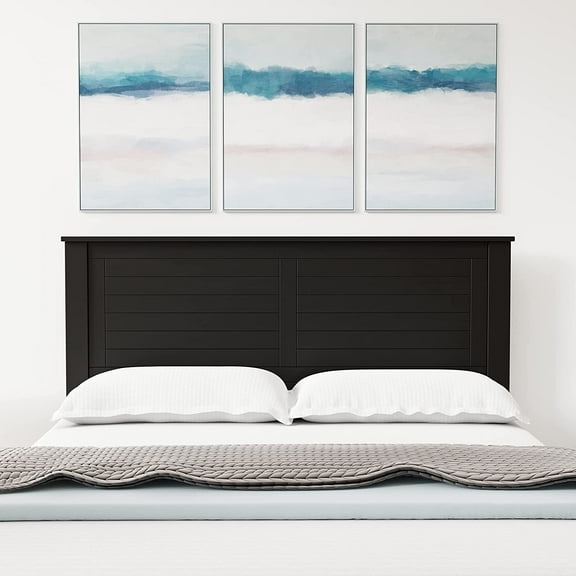 Glenwillow Home Campagne Wood Panel Headboard in Black - Queen Size