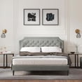thumbnail image 1 of Glenwillow Home Curta Upholstered Bed in Stone, Queen, 1 of 8