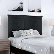 Glenwillow Home Farmhouse Style Wood Panel Headboard in Black - Twin Size