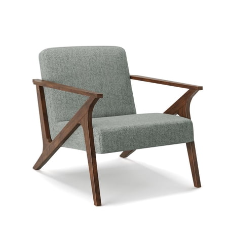 Glenwillow Home 30" Wide Grove MCM Wood Frame Upholstered Accent Chair In Grey