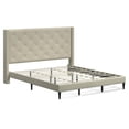 thumbnail image 1 of Glenwillow Home Huppe Upholstered Bed in Beige, Cal. King, 1 of 6