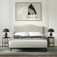 thumbnail image 1 of Kameli Nailhead-Trim Camelback Upholstered Headboard, Beige, Full/Queen, 1 of 6