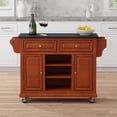 thumbnail image 1 of Glenwillow Home Kitchen Cart Cherry with Black Granite Top - Granite/Marble, 1 of 9