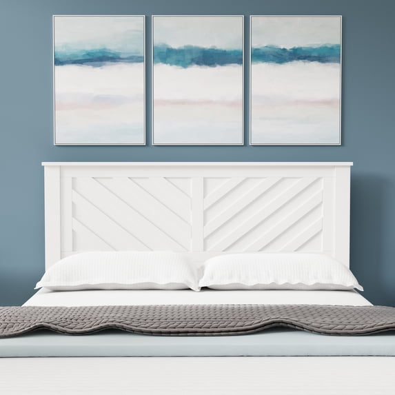 LaFerme Wood Panel Headboard in White - Queen Size