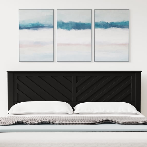 LaFerme Wood Panel Headboard in Black - King Size