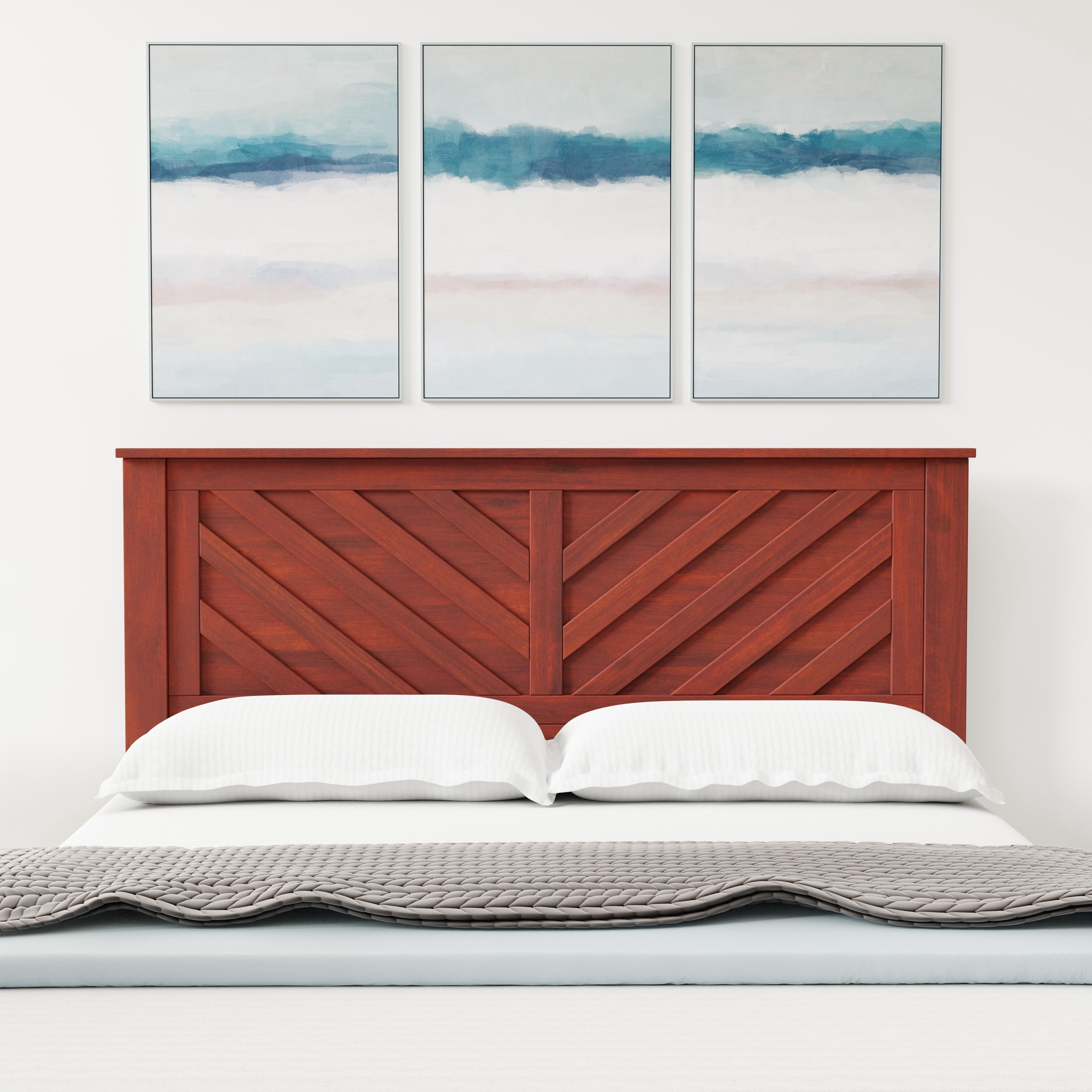 LaFerme Wood Panel Headboard in Cherry -  Queen Size