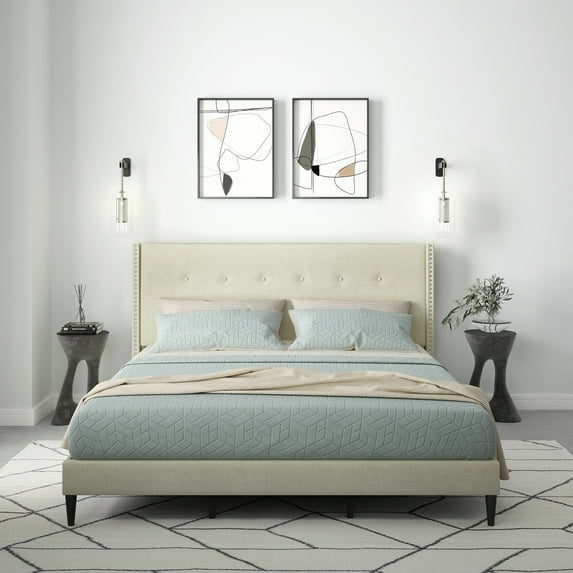 Glenwillow Home MCM Upholstered Platform Bed