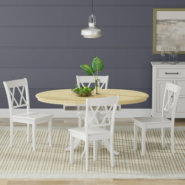 Glenwillow Home Oval Butterfly Leaf Table  Dbl X-Back Chairs