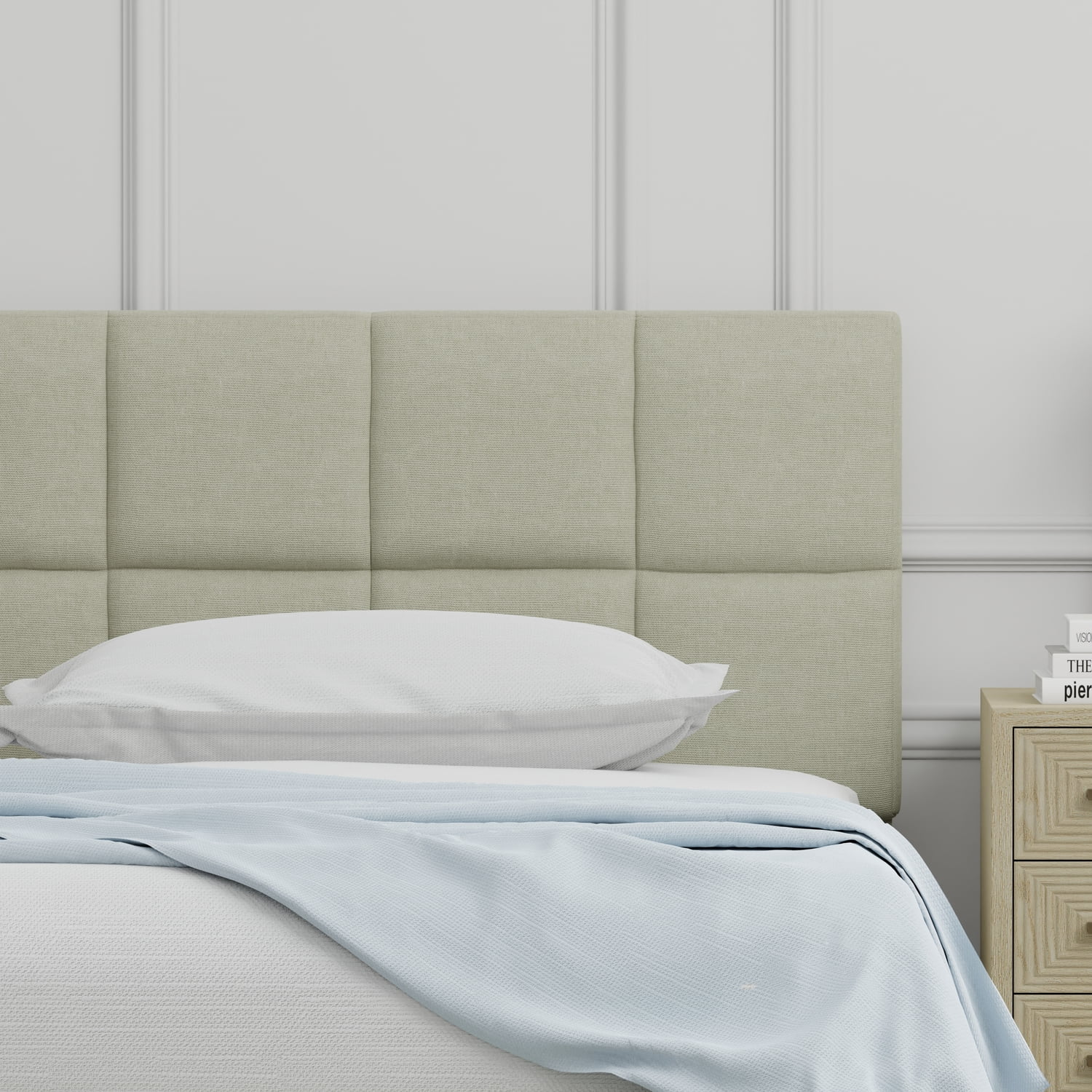 Glenwillow Home Paio 20" Twin Upholstered Headboard - Beige - Walmart.com