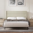 thumbnail image 1 of Pax Sleak Wingback Upholstered Headboard, Beige, Full/Queen, 1 of 6