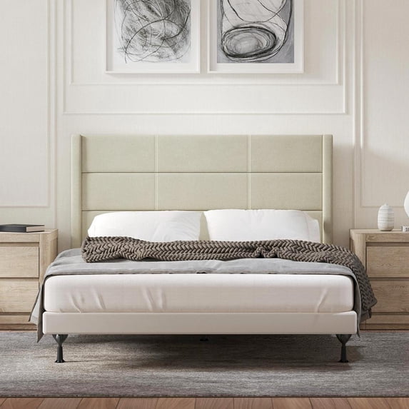 Glenwillow Home Pax Upholstered Headboard, Beige, Full/Queen