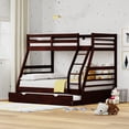 thumbnail image 1 of Plana Solid Wood Twin Over Full Bunk Bed and Trundle in Espresso, 1 of 8