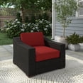 thumbnail image 1 of Portland Patio PE Rattan Arm Chair with Red Cushions, 1 of 3