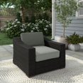 thumbnail image 1 of Glenwillow Home Portland Rattan Arm Chair w/ Grey Cushions, 1 of 3