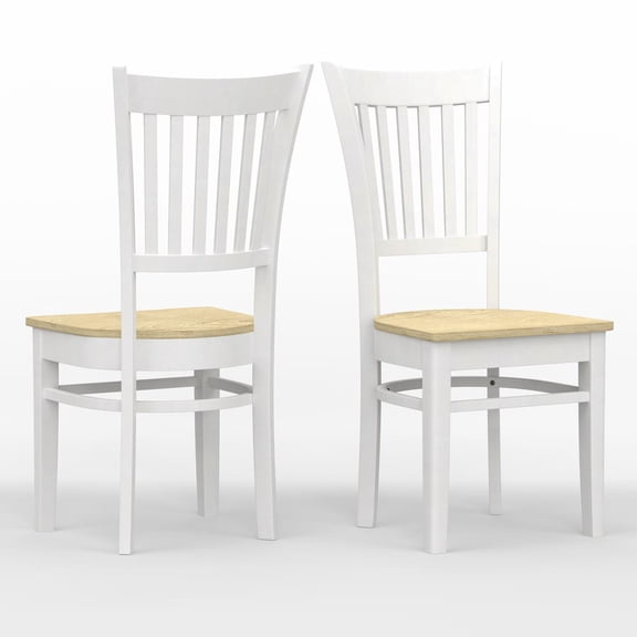 Glenwillow Home Spindle Back Wood Dining Chair - White/Nat (Set of 2)
