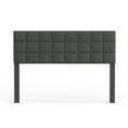 thumbnail image 1 of Varia 20" Tall Panel Upholstered Headboard, 3-Row Square Tufting, Queen Size, Dark Grey, 1 of 8