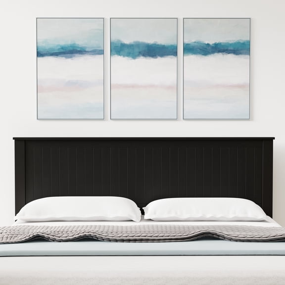 Wainscott Wood Panel Headboard in Black -  King Size