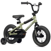 Glerc 12 inch Kids Bike for 1 2 3 4 Years Old Boys Girls Beiginner Toddlers Riders BMX Style Bicycle with Training Wheels Coaster Brake, Army Green