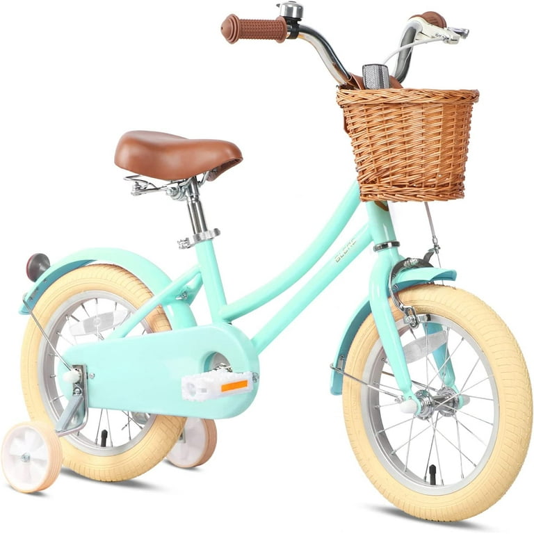 Glerc 14 Inch Kids Bike for 3 4 5 Years Old Little Girls Retro