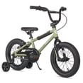 thumbnail image 1 of Glerc 14 Inch Little Kids Bike BMX Style Bicycle with Training Wheels Coaster & Rear V Brake for 3-5 Years Old Boys Girls, Army Green, 1 of 11