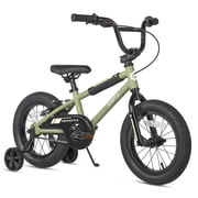 Glerc 14 Inch Little Kids Bike BMX Style Bicycle with Training Wheels Coaster & Rear V Brake for 3-5 Years Old Boys Girls, Army Green