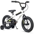 thumbnail image 1 of Glerc 14 Inch Little Kids Bike BMX Style Bicycle with Training Wheels Coaster & Rear V Brake for 3-5 Years Old Boys Girls, White, 1 of 12