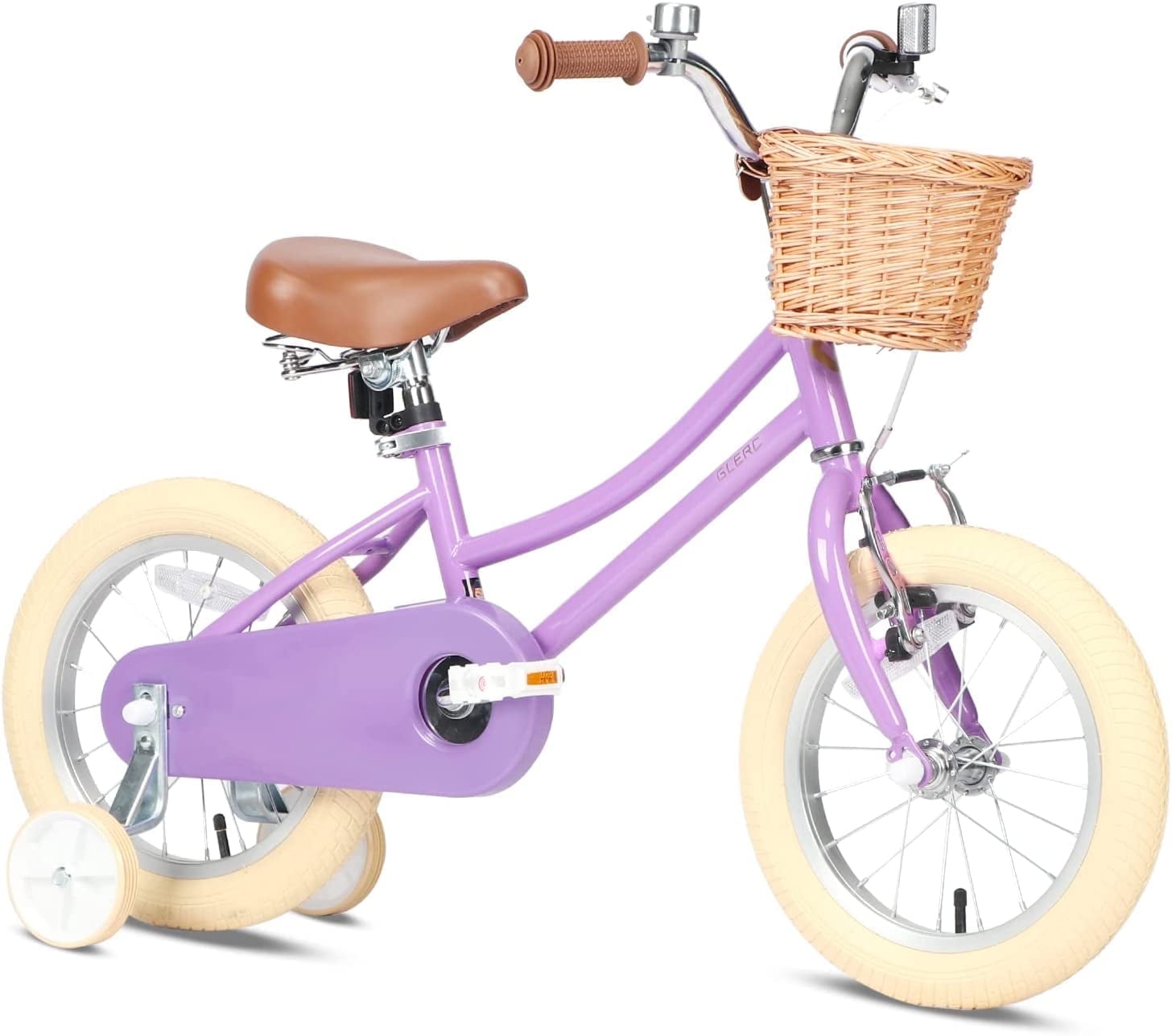Glerc 16 inch Retro Kids Bike for Child 4 7 Years Old Girls Purple