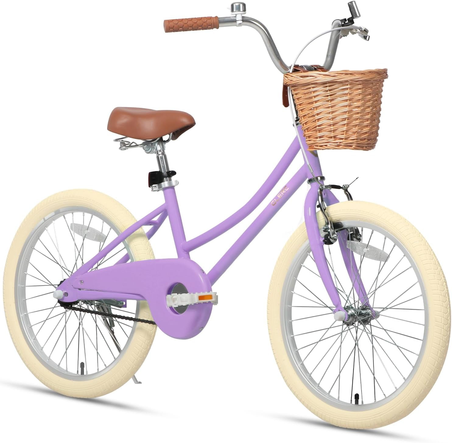 Glerc 20 inch Retro Kids Bike for Child 6 9 Years Girls Yellow
