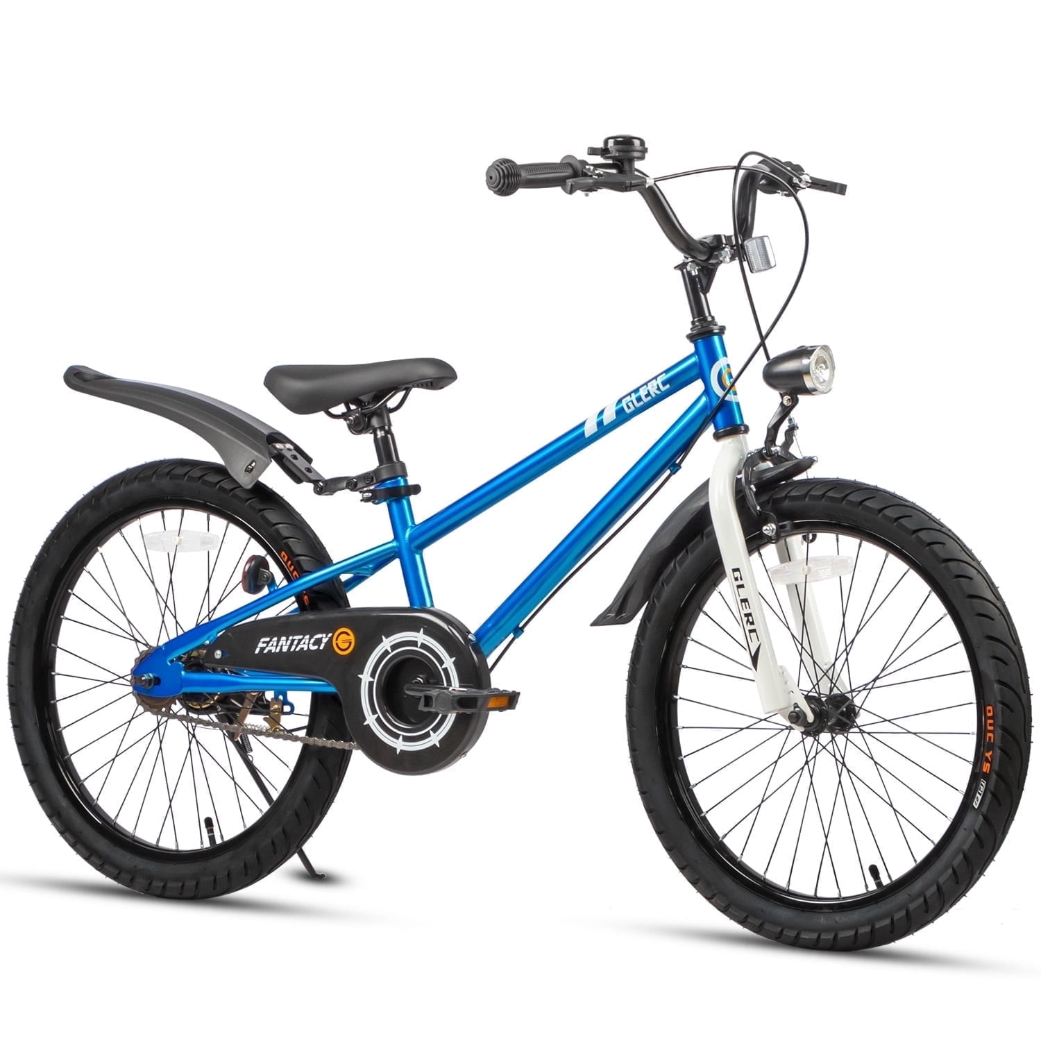 Glerc, Kids Bike, 20 Inch, Blue with Headlight and Kickstand